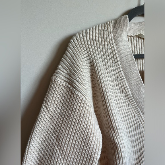 NWT - EVERLANE - The Organic Cotton Relaxed Cardigan - XS - Canvas - XS - Picture 6 of 11